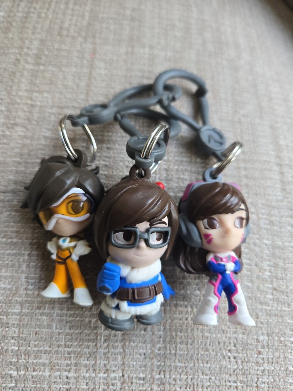 Blizzard Overwatch Backpack Hanger Mini Figure Series 1 - D.Va Keychain Lot Of 3